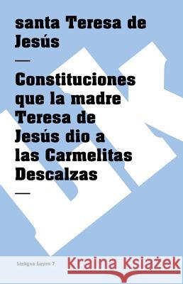 Constituciones Que La Madre Teresa de Jess Dio a Las Carmelitas Descalzas Santa Teresa D 9788498168181 Linkgua