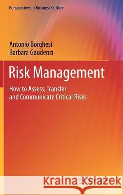 Risk Management: How to Assess, Transfer and Communicate Critical Risks Antonio Borghesi, Barbara Gaudenzi 9788847025301