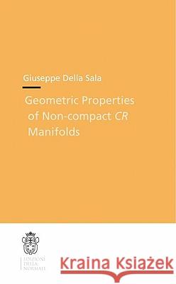 Geometric Properties of Non-Compact CR Manifolds Sala, Giuseppe 9788876423482 Edizioni Della Normale