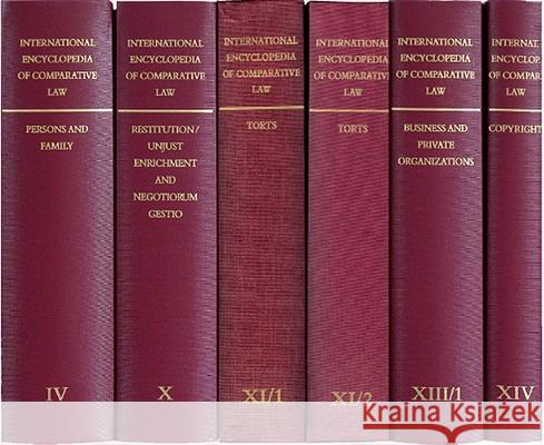 International Encyclopedia of Comparative Law, Volume IV Aleck Chloros Max Rheinstein Mary Ann Glendon 9789004164833 Hotei Publishing