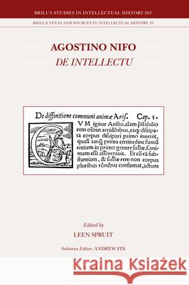 Agostino Nifo De intellectu Leen Spruit 9789004196087 Brill