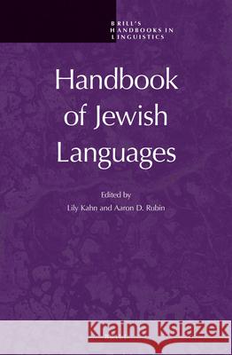 Handbook of Jewish Languages Lily Kahn, Aaron Rubin 9789004217331 Brill