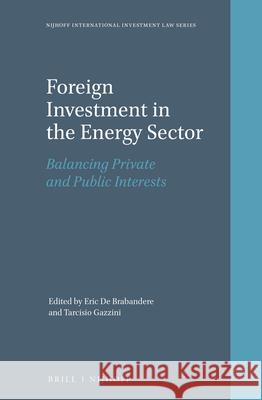 Foreign Investment in the Energy Sector: Balancing Private and Public Interests Eric Brabandere Tarcisio Gazzini 9789004244702