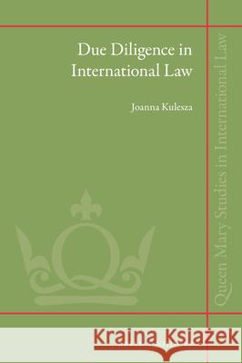 Due Diligence in International Law Joanna Kulesza 9789004283107 Brill - Nijhoff