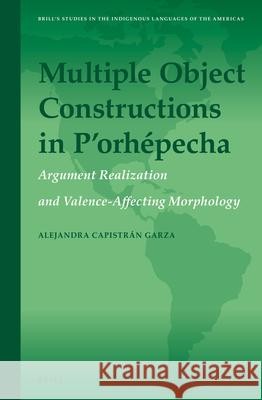 Multiple Object Constructions in P’orhépecha: Argument Realization and Valence-Affecting Morphology Alejandra Capistrán 9789004288331 Brill