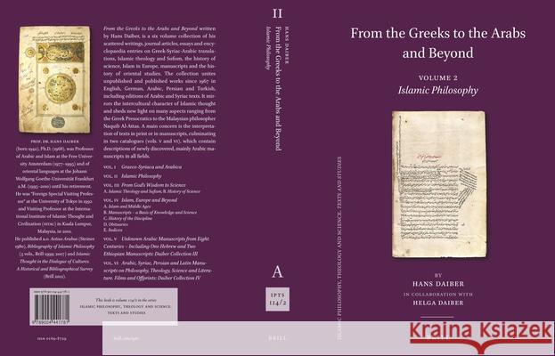 From the Greeks to the Arabs and Beyond: Volume 2: Islamic Philosophy Hans Daiber 9789004441781 Brill