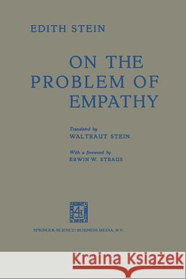 On the Problem of Empathy  9789024701506 Not Avail