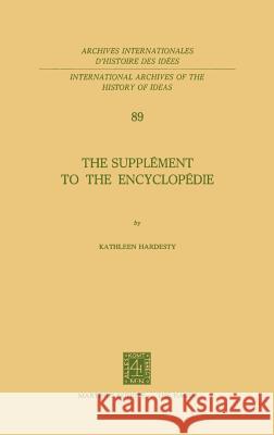 The Supplément to the Encyclopédie Hardesty, Kathleen 9789024719655
