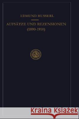 Aufsätze Und Rezensionen (1890-1910) Husserl, Edmund 9789024720354 Kluwer Academic Publishers