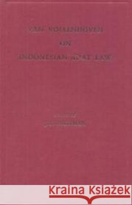 Van Vollenhoven on Indonesian Adat Law Vollenhoven, Cornelis Van 9789024761746 Springer