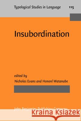 Insubordination Nicholas Evans Honore Watanabe 9789027206961 John Benjamins Publishing Company