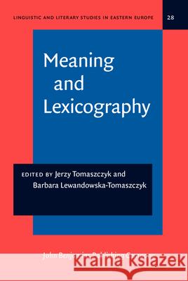 Meaning and Lexicography  9789027215338 John Benjamins Publishing Co