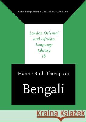 Bengali Hanne-Ruth Thompson   9789027238191 John Benjamins Publishing Co