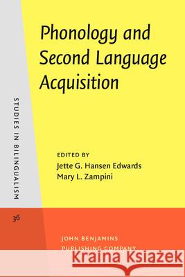 Phonology and Second Language Acquisition Jette G. Hansen Edwards 9789027241856