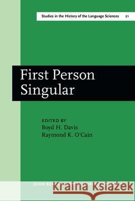 First Person Singular: Papers from the Conference on an Oral Archive for the History of American Linguistics, (Charlotte, N.C., March 1979)  9789027245021 John Benjamins Publishing Co