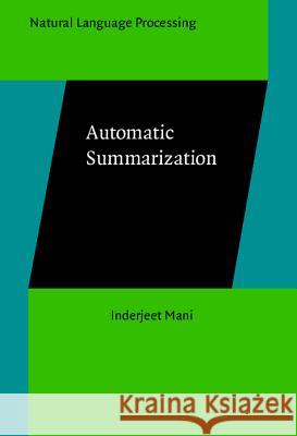Automatic Summarization  9789027249869 John Benjamins Publishing Co