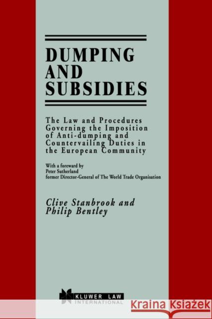 Dumping and Subsidies Stanbrook, Clive 9789041109323