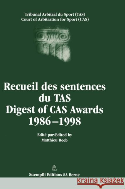 Digest of Cas Awards Reeb, Matthieu 9789041117298