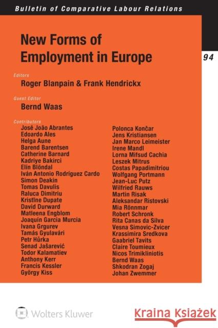 New Forms of Employment in Europe Roger Blanpain Frank Hendrickx 9789041162397