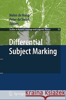 Differential Subject Marking Helen De Hoop Peter D 9789048122639