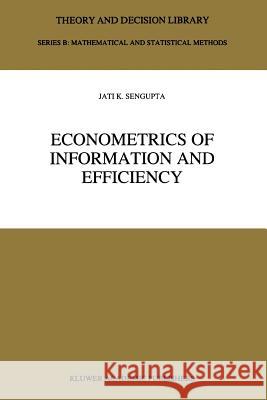 Econometrics of Information and Efficiency Jati Sengupta 9789048142880 Not Avail