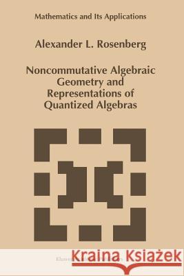 Noncommutative Algebraic Geometry and Representations of Quantized Algebras A. Rosenberg 9789048145775 Not Avail
