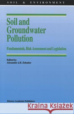 Soil and Groundwater Pollution: Fundamentals, Risk Assessment and Legislation Zehnder, Alexander J. B. 9789048146192 Not Avail