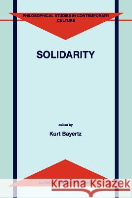 Solidarity K. Bayertz 9789048151370 Springer