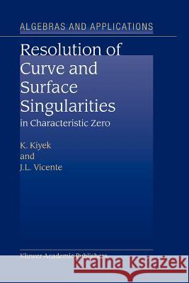 Resolution of Curve and Surface Singularities in Characteristic Zero K. Kiyek, J.L. Vicente 9789048165735 Springer