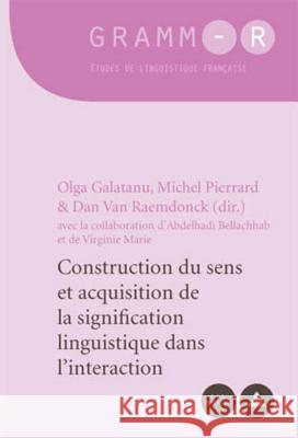 Construction Du Sens Et Acquisition de la Signification Linguistique Dans l'Interaction Galatanu, Olga 9789052015330 Peter Lang Gmbh, Internationaler Verlag Der W