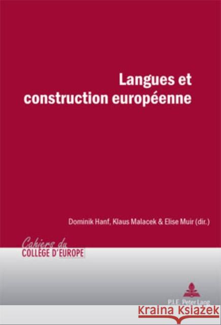 Langues Et Construction Européenne Govaere, Inge 9789052015941