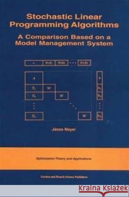 Stochastic Linear Programming Algorithms: A Comparison Based on a Model Management System Mayer, Janos 9789056991449 CRC Press