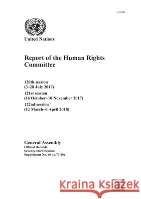 Report of the Human Rights Committee: 120th Session (3-28 July 2017); 121st Session (16 October-10 November 2017); 122nd Session (12 March-6 April 201 United Nations Publications 9789218600295 United Nations
