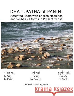 Dhatupatha of Panini: Accented Roots with English Meanings and Verbs iii/1 forms in Present Tense Aggarwal, Ashwini Kumar 9789353008451 Devotees of Sri Sri Ravi Shankar Ashram