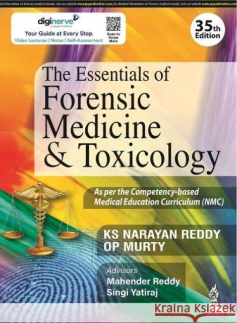 The Essentials of Forensic Medicine & Toxicology KS Narayan Reddy OP Murty  9789354653216