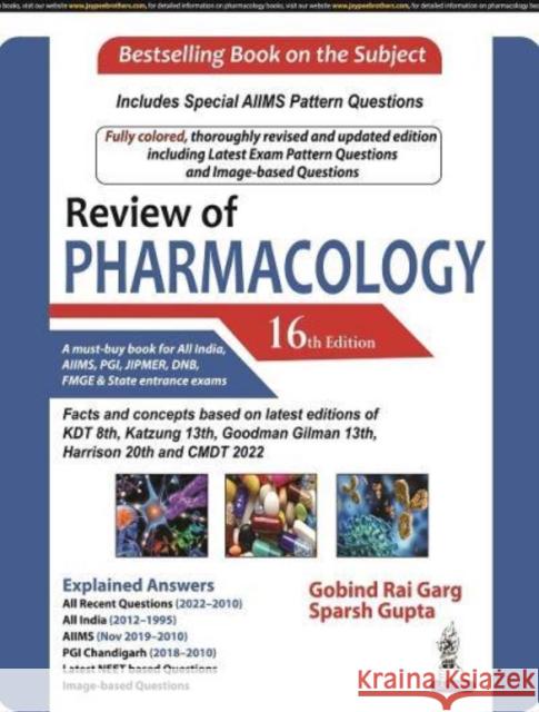 Review of Pharmacology Gobind Rai Garg Sparsh Gupta  9789354658778 Jaypee Brothers Medical Publishers