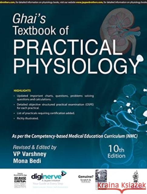Ghai's Textbook of Practical Physiology VP Varshney Mona Bedi  9789354658952 Jaypee Brothers Medical Publishers