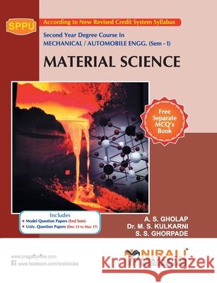 Material Science S. S. Ghorpade M. S. Kulkarni A. S. Gholap 9789386084088 Nirali Prakashan