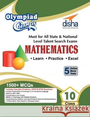 Olympiad Champs Mathematics Class 10 with 5 Mock Online Olympiad Tests Disha Experts 9789386146182 Disha Publication