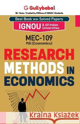 MEC-09/MEC-109 Research Methods in Economics Gullybaba Com Panel 9789386276162 Gullybaba Publishing House Pvt Ltd