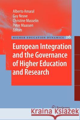 European Integration and the Governance of Higher Education and Research  9789400730571 Springer