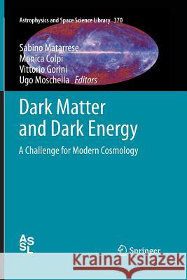 Dark Matter and Dark Energy: A Challenge for Modern Cosmology Matarrese, Sabino 9789400735293