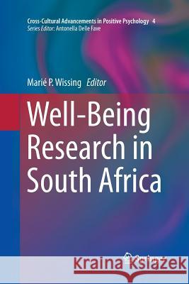 Well-Being Research in South Africa Marie P. Wissing 9789400795488 Springer