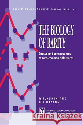 The Biology of Rarity: Causes and Consequences of Rare--Common Differences Kunin, W. E. 9789401064835 Springer