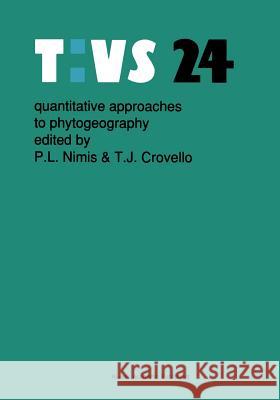 Quantitative Approaches to Phytogeography Nimis, Pier Luigi 9789401074261 Springer