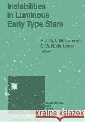Instabilities in Luminous Early Type Stars: Proceedings of a Workshop in Honour of Professor Cees de Jager on the Occasion of His 65th Birthday Held i Lamers, Henny J. G. L. M. 9789401082327