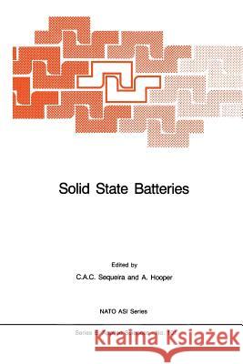 Solid State Batteries Cesar a. C. Sequeira A. Hooper 9789401087865 Springer