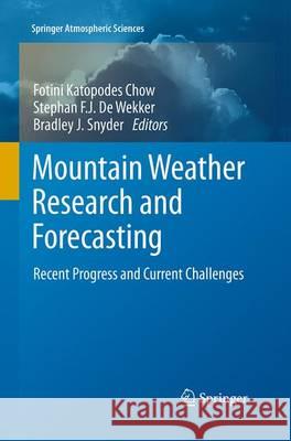 Mountain Weather Research and Forecasting: Recent Progress and Current Challenges Chow, Fotini K. 9789401779029 Springer