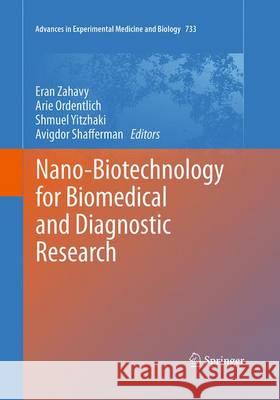 Nano-Biotechnology for Biomedical and Diagnostic Research Eran Zahavy Arie Ordentlich Shmuel Yitzhaki 9789401779074 Springer