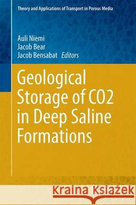 Geological Storage of Co2 in Deep Saline Formations Niemi, Auli 9789402409949